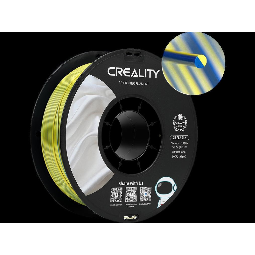 3D Filament Creality PLA 1.75mm Silk geel bl 1kg