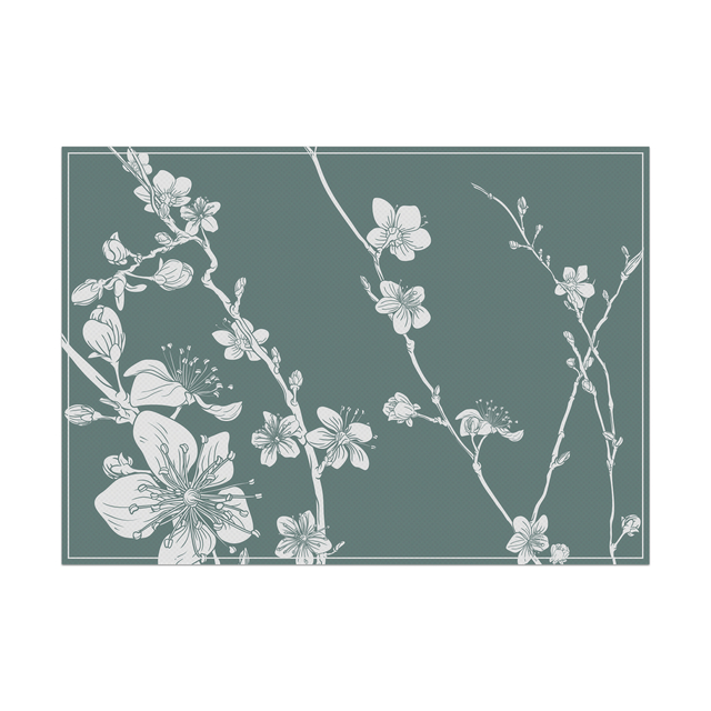 Placemat Abstracte Japanse Kersenbloesem Green