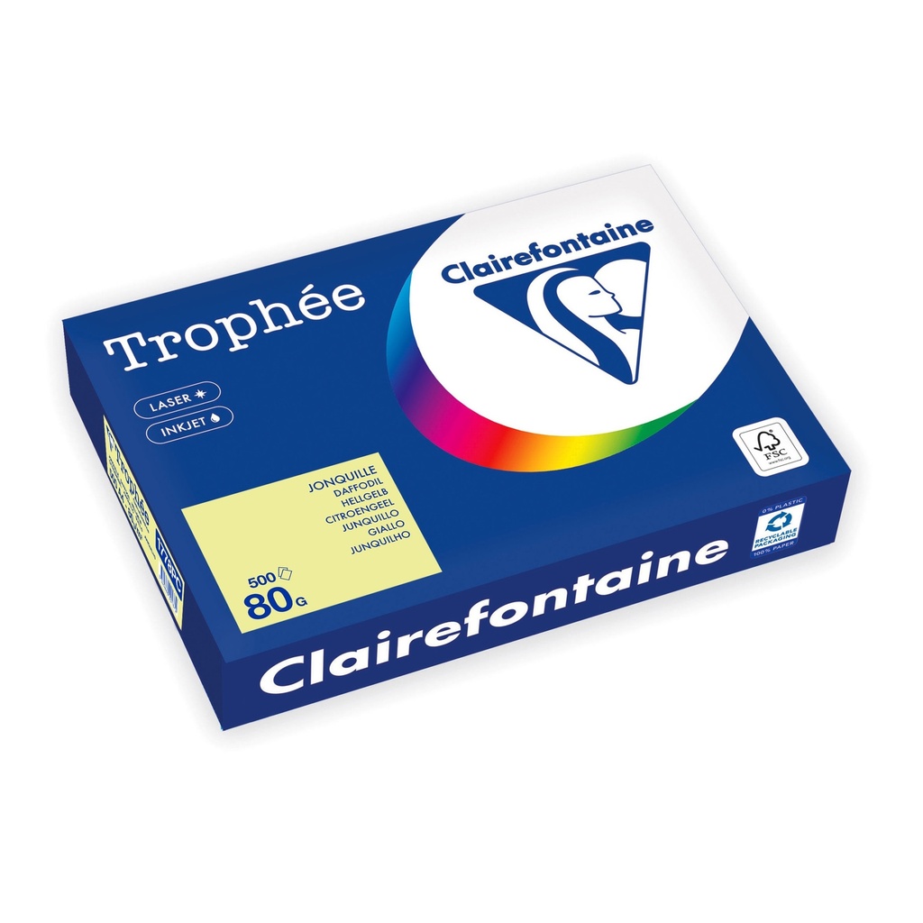 [1778PC] Kopieerpapier Trophee A4 80gr citroengeel