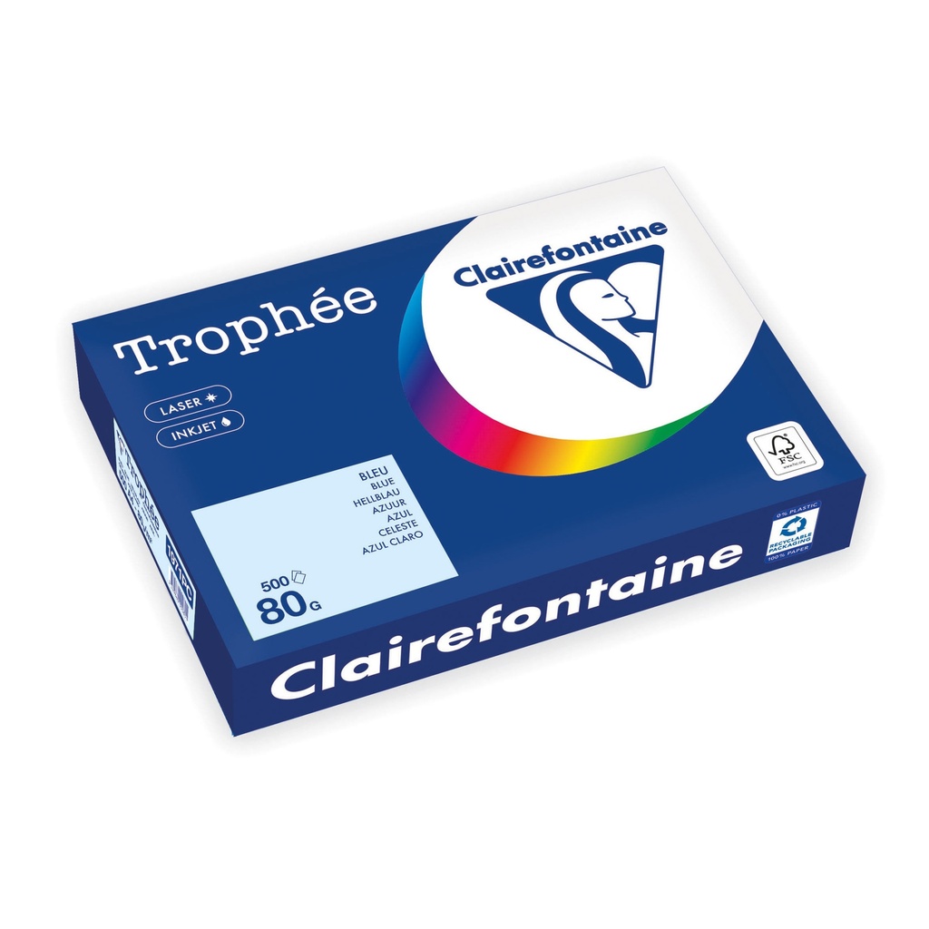 [1971PC] Kopieerpapier Trophee A4 80gr azuurblauw