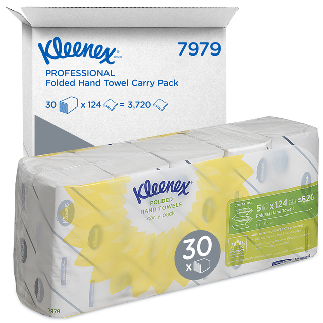 Handdoek Kleenex Ultra 2laags 215x315mm 124st 7979
