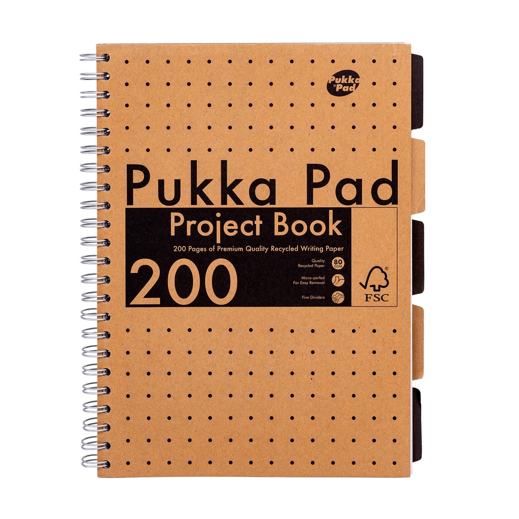 Projectboek Pukka Kraft A4 lijn 200 pagina's 80gr