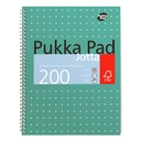 Collegeblok Pukka Jotta A4 lijn 4-g 200pag 80gr gn