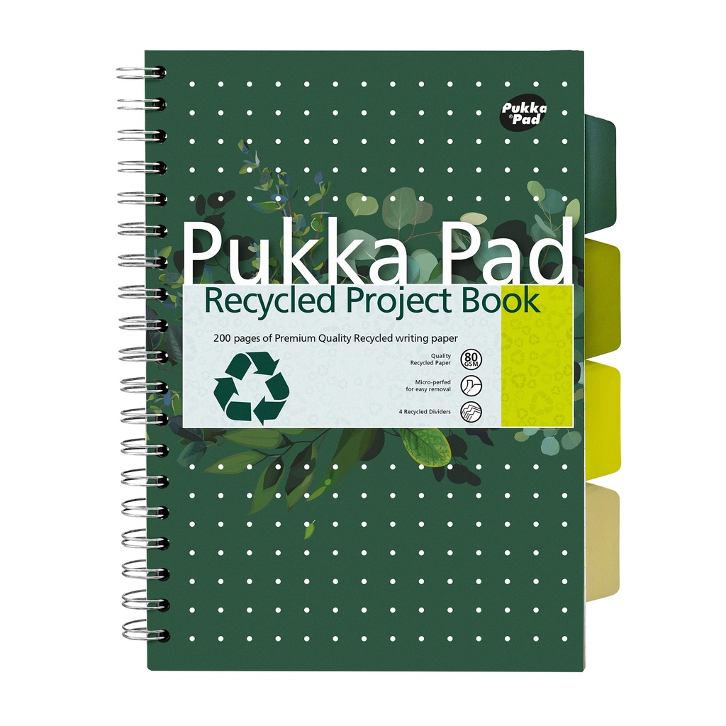 Projectboek Pukka Recy B5 lijn 200pag 80gr gn