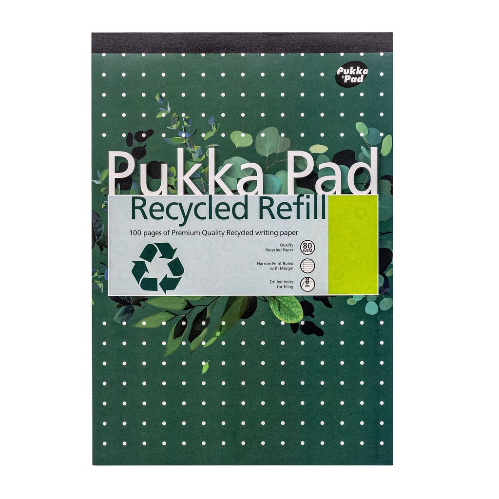 Schrijfblok Pukka A4 lijn 4-gaats 100 vel 80gr