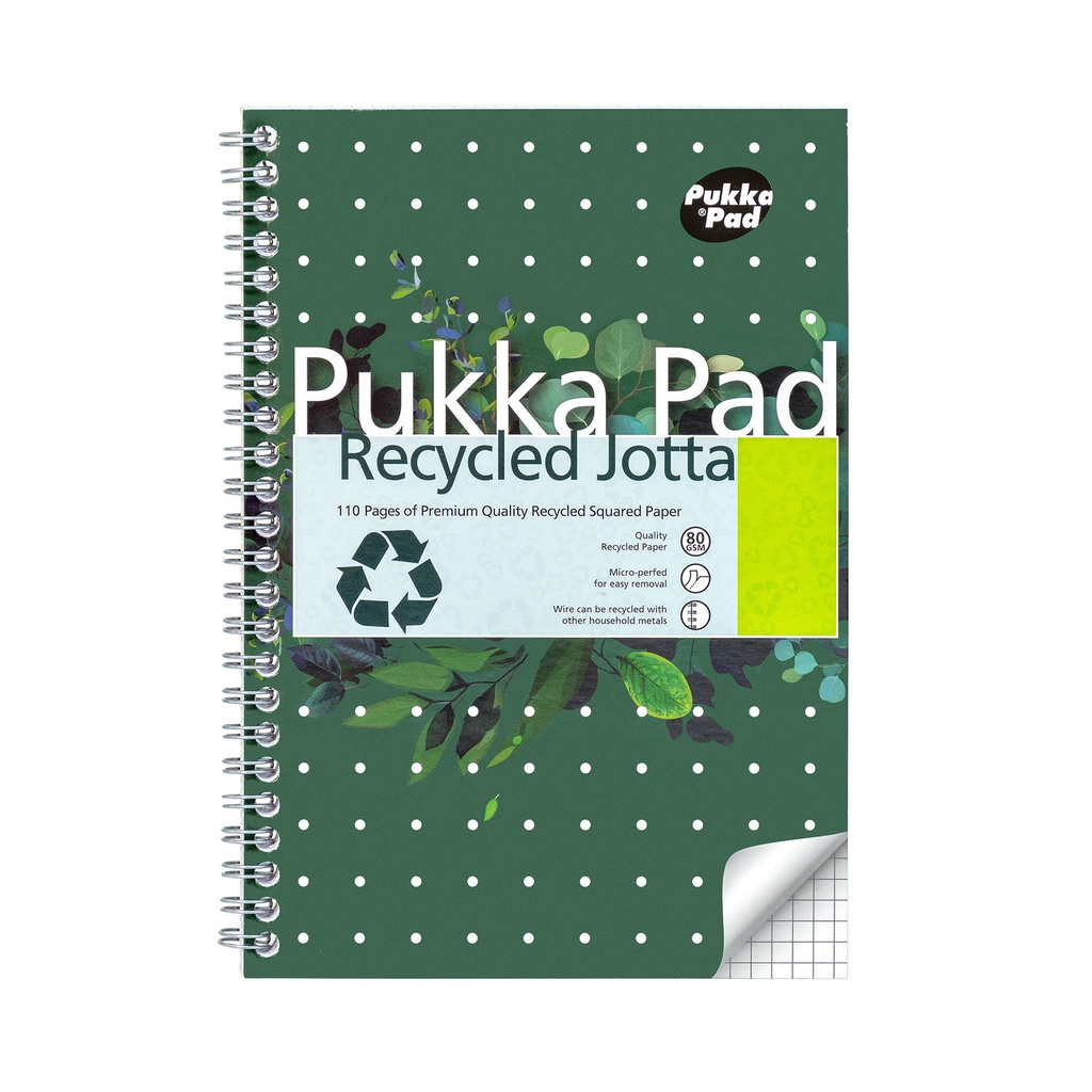 Notitieboek Pukka Jotta A5 rt 5x5 110pag 80gr gn