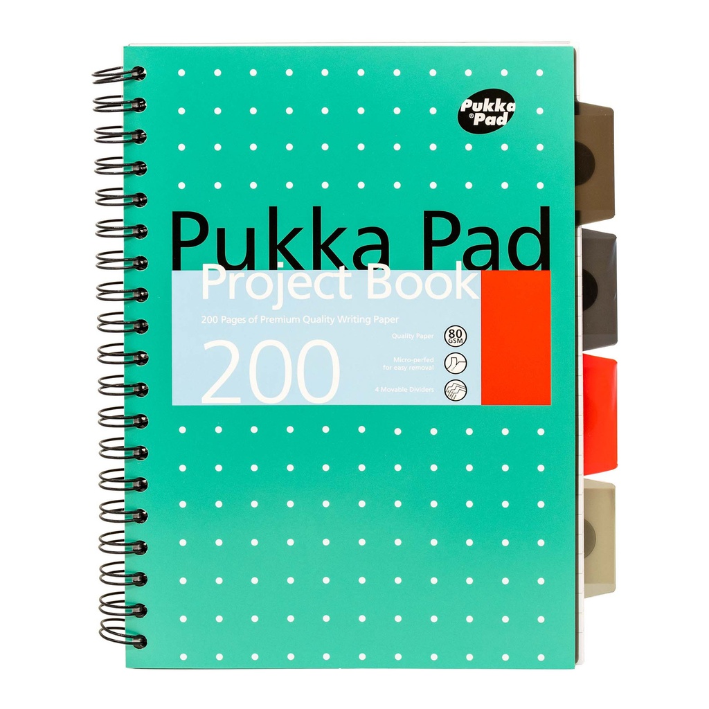 Projectboek Pukka Metallic B5 lijn 200pag 80gr gn