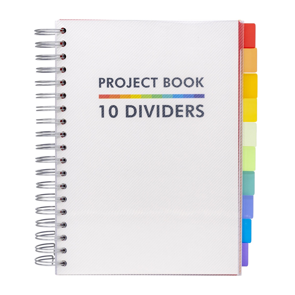 Projectboek Pukka White B5 lijn 10-tabs 400pag