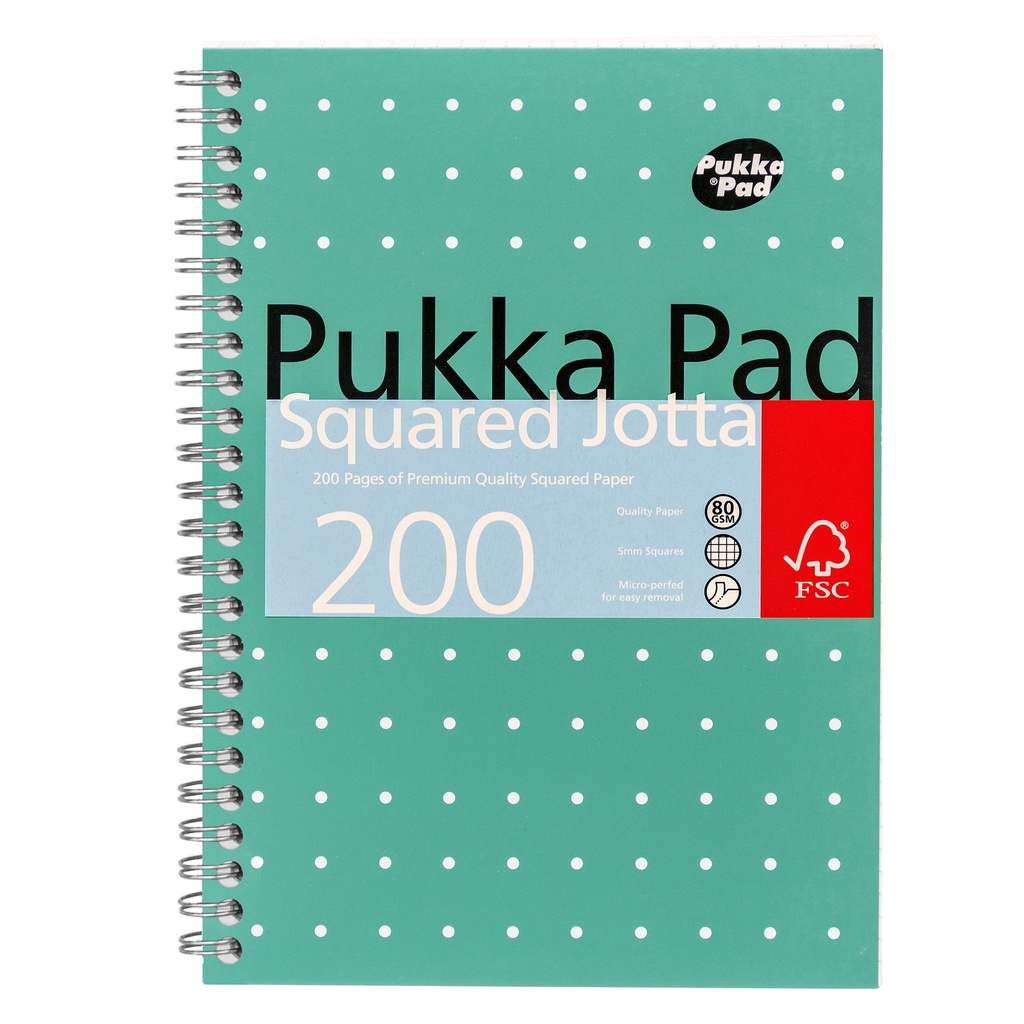 Notitieboek Pukka Jotta A5 rt 5x5 200pag 80gr gn