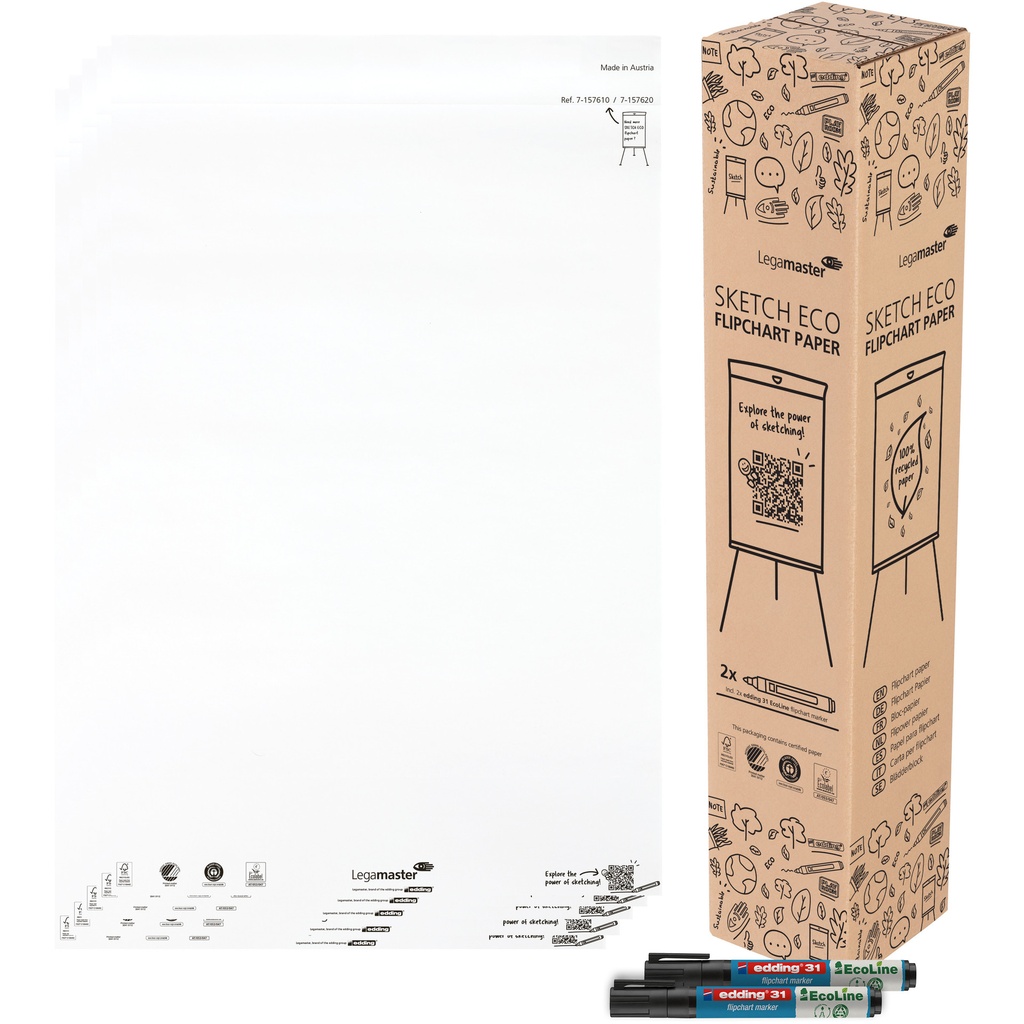 [7-157610] Flipoverpapier Legamaster SKETCH ECO blanco 5x 20v