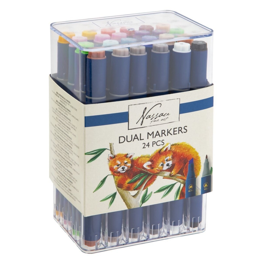Alcoholmarker Nassau duopunt 24 stuks assorti