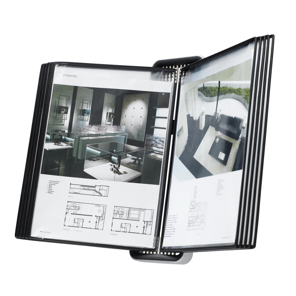 [714507] Zichtpanelensysteem wand Tarifold VEO A4 PP zwart