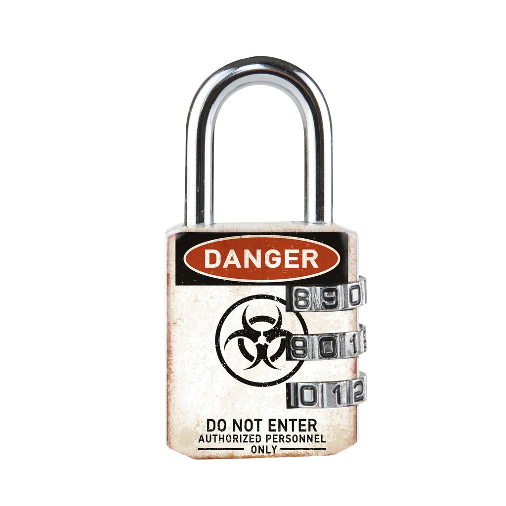 [3520190945297] Hangslot Masterlock 3 cijfer 30mm danger motief