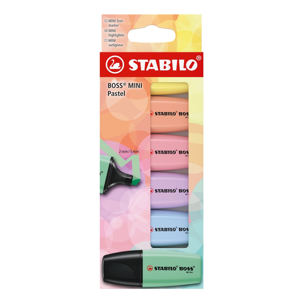 [07/6-2-01] Markeerstiftt STABILO BOSS mini pastel ass 6 stuks
