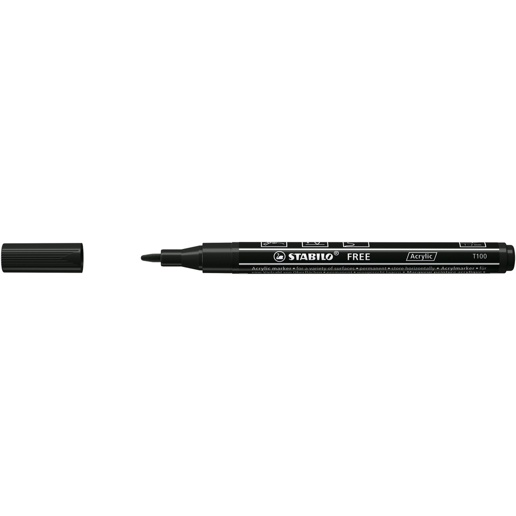 Acrylmarker STABILO Free Acrylic T100 zwart
