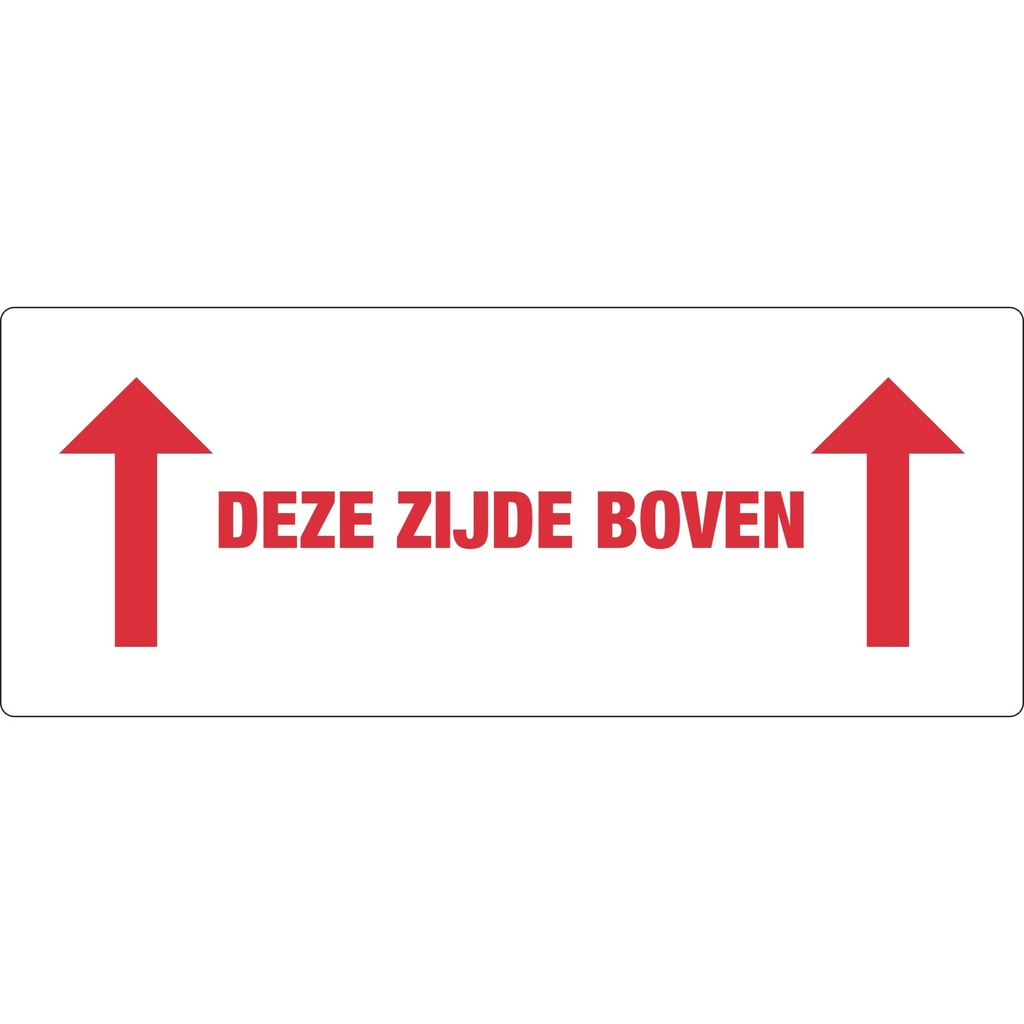 Waarschuwingsetiket deze zijde boven 500 stuks
