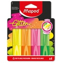 Markeerstift Maped Glitter 4 fluoriserende kleuren