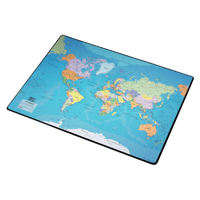 [32187] ONDERLEGGER ESSELTE MET WERELDKAART 40X53CM