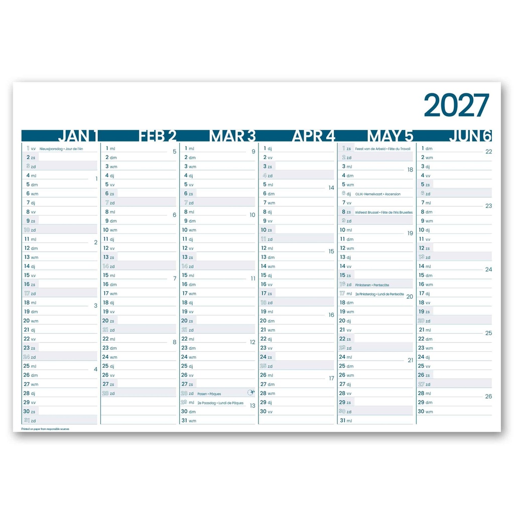 6-Maandkalender 2026 INNI Groot Memento 430x320mm