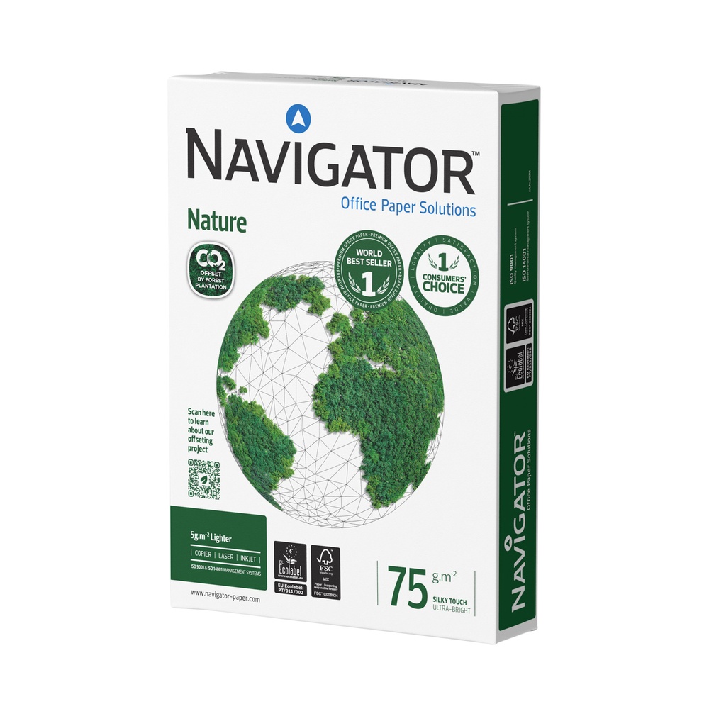 [CP075C1F21] Kopieerpapier Navigator Nature A4 75gr wit 500 vel