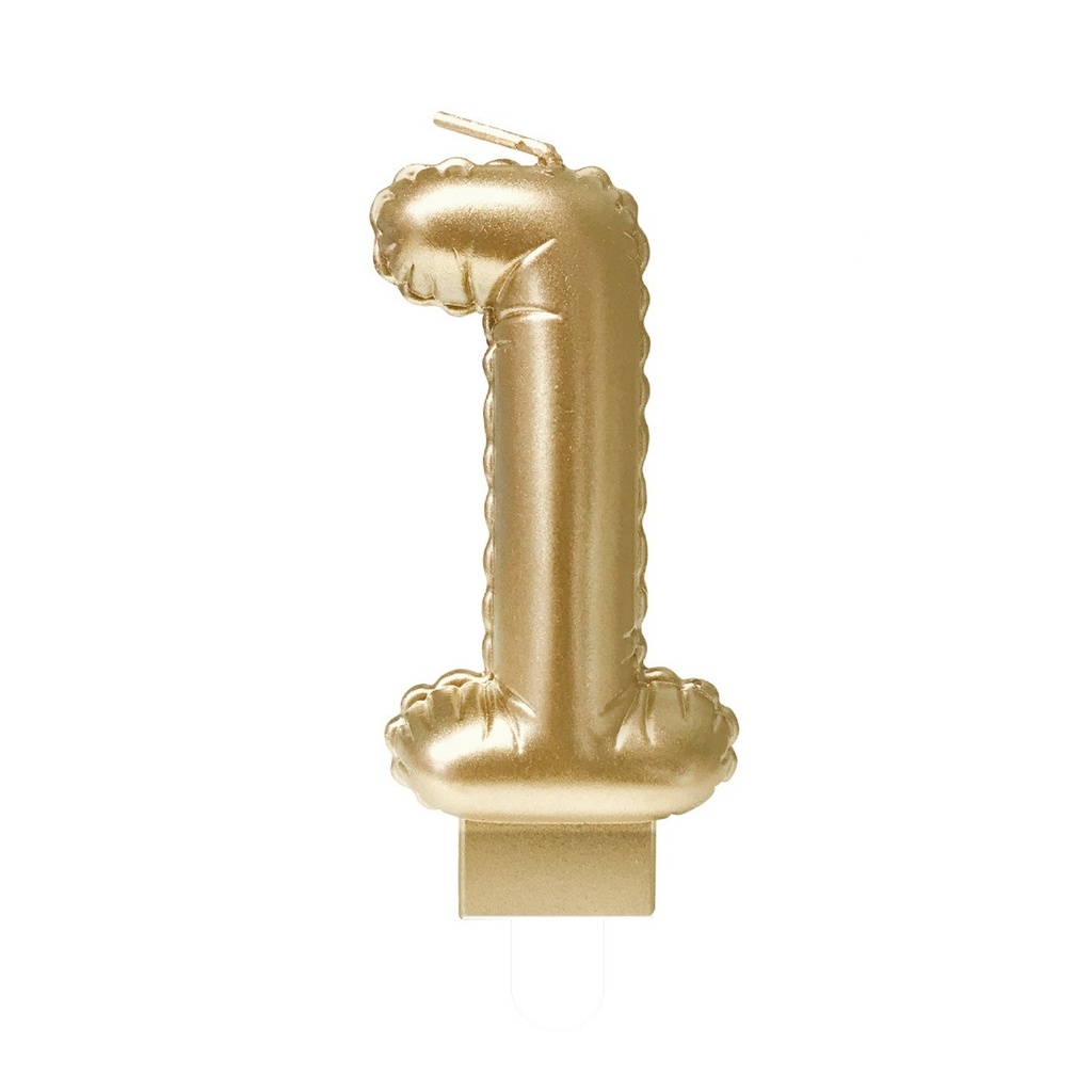 [7070001] Foil balloon candle gold 1