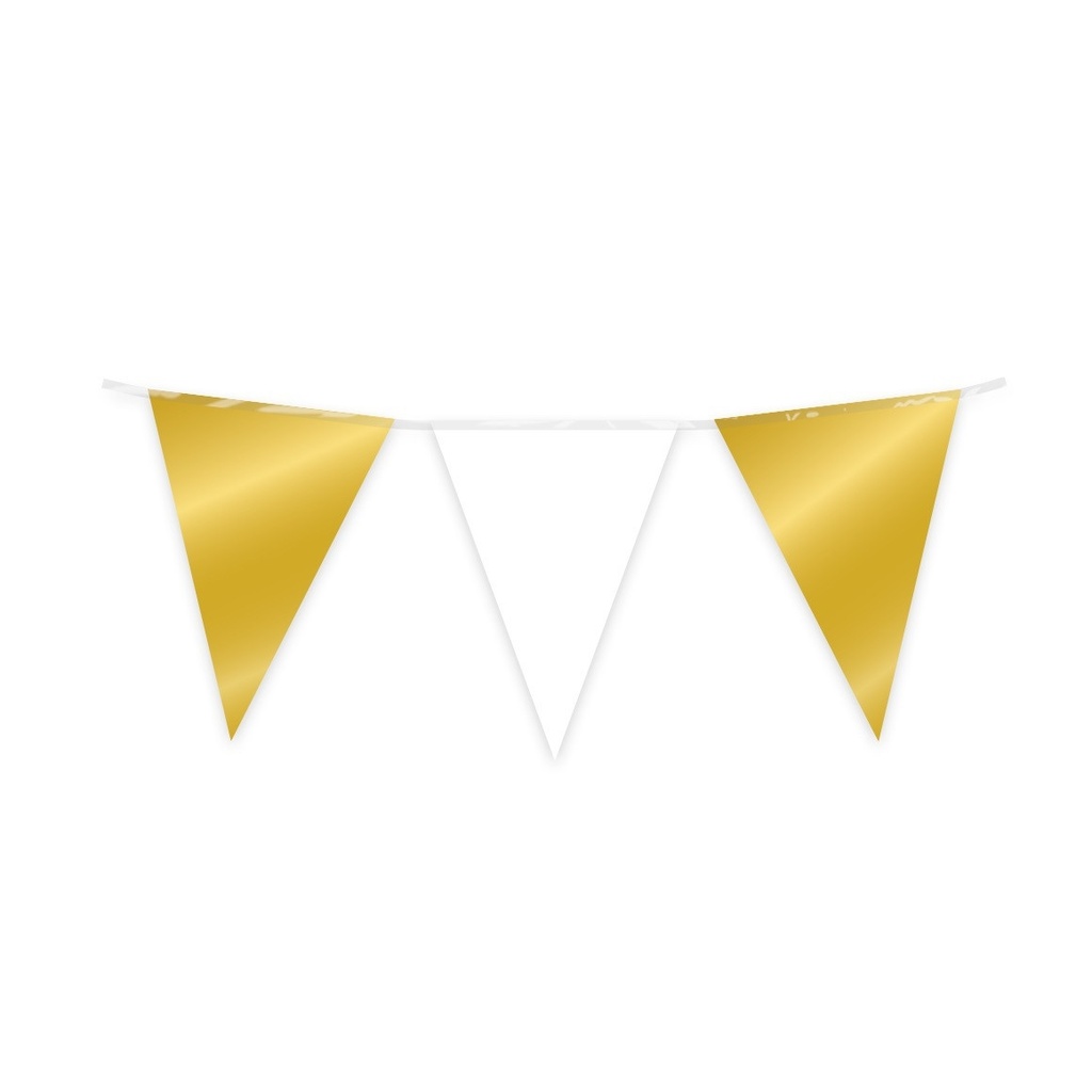 [2020012] Party Flag Foil Gold and white