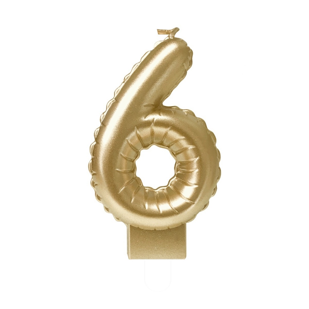 [7070006] Foil balloon candle gold 6