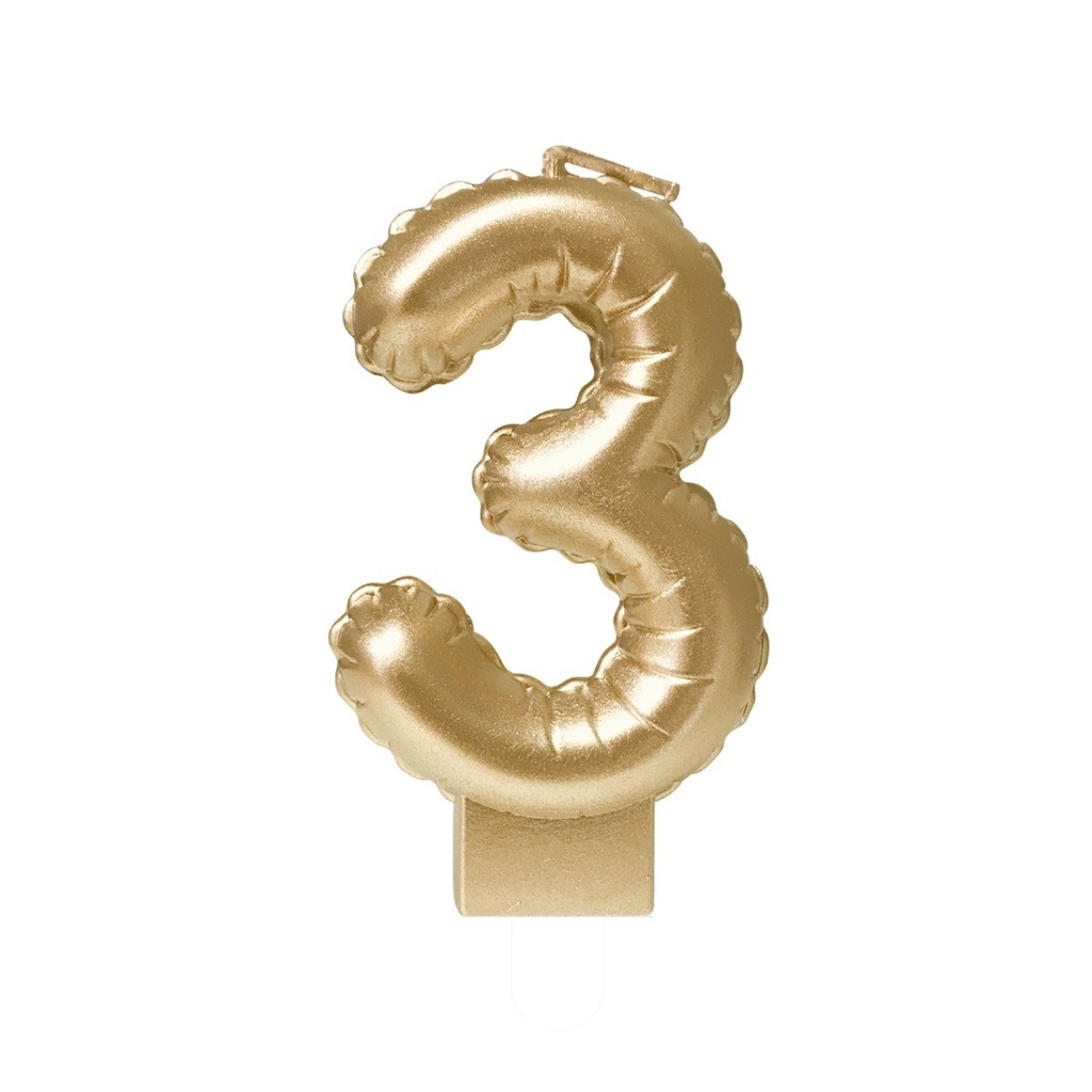 [7070003] Foil balloon candle gold 3