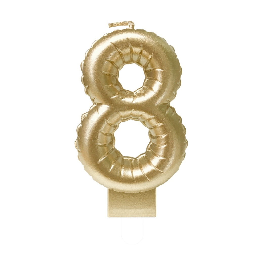 [7070008] Foil balloon candle gold 8