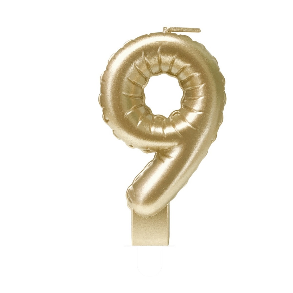 [7070009] Foil balloon candle gold 9