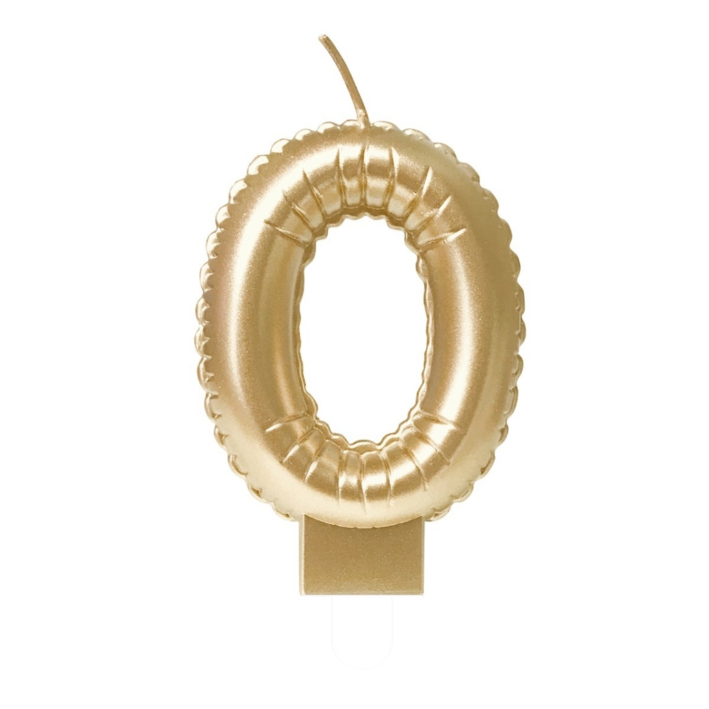 [7070010] Foil balloon candle gold 0