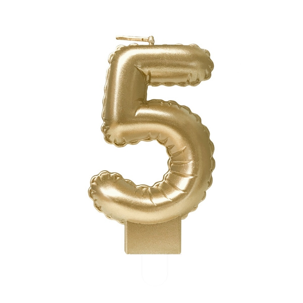 [7070005] Foil balloon candle gold 5