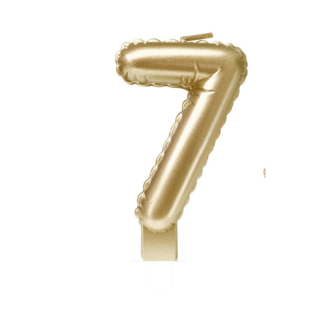 [7070007] Foil balloon candle gold 7