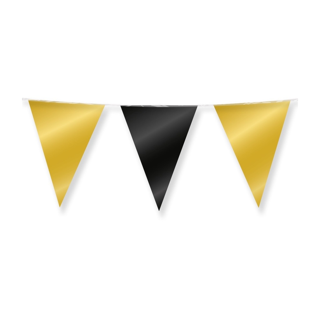 [2020011] Party Flag Foil Gold and black