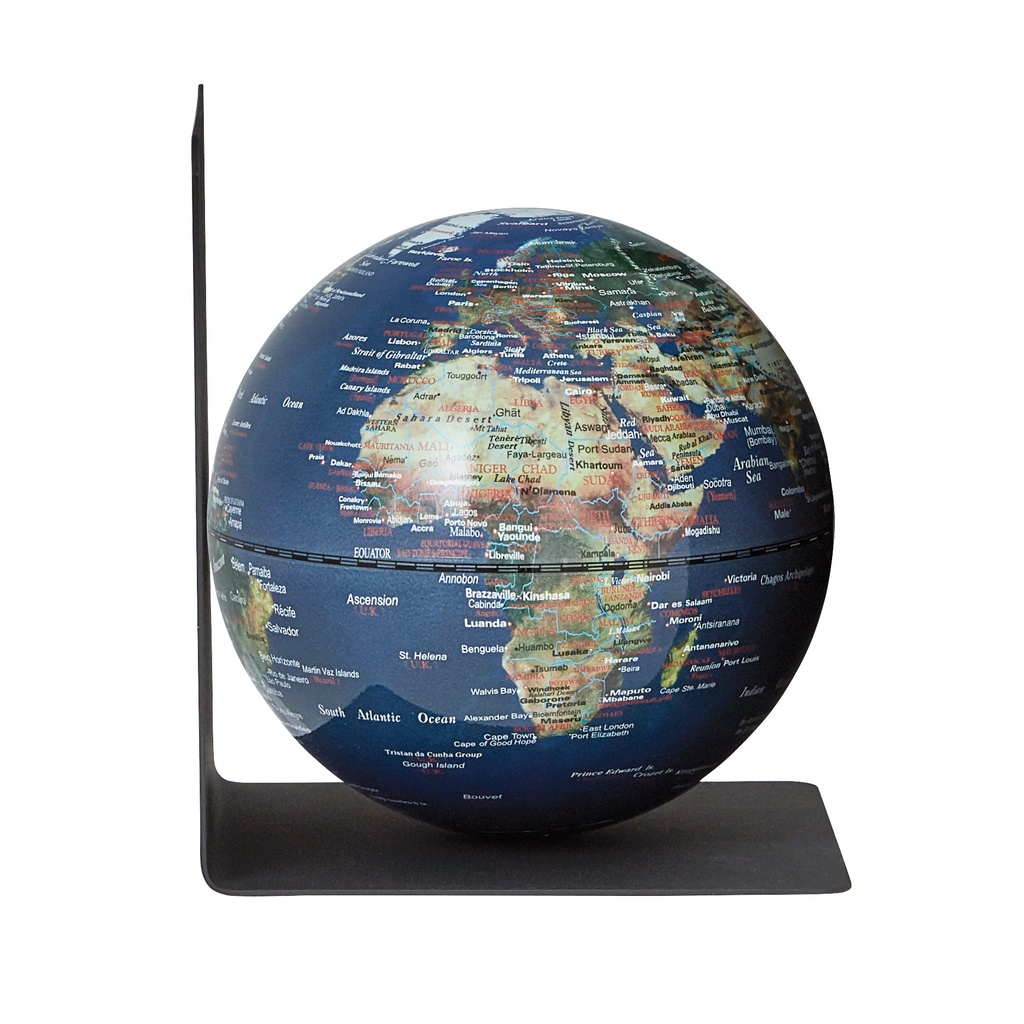 Boekensteun Troika met magn globe 13cm bl-groen
