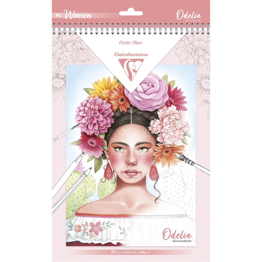 [95741C] Kleurboek Clairefontaine Odelia A4 Vrouwen