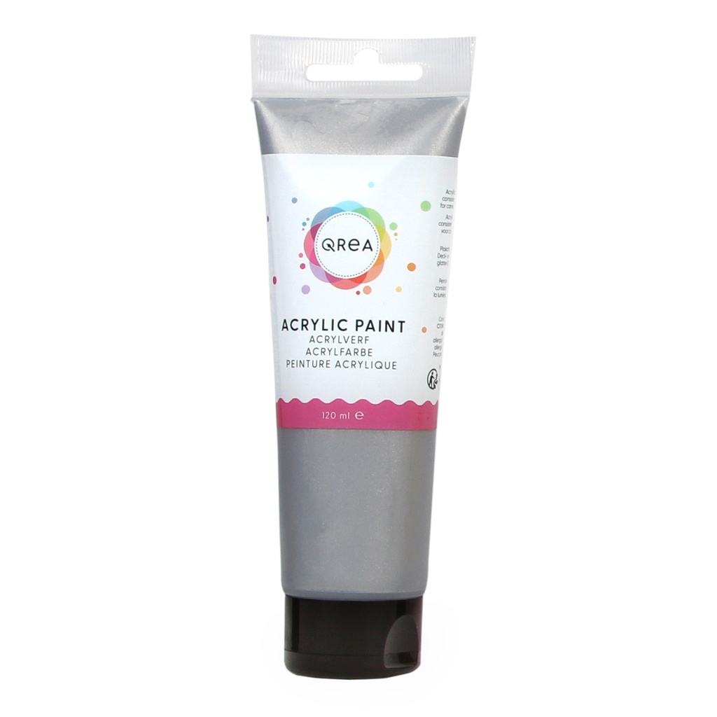 Acrylverf Qrea 120 ml zilver