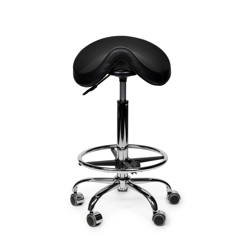 [88-04] Premium zadelkruk zwart standaard met voetring