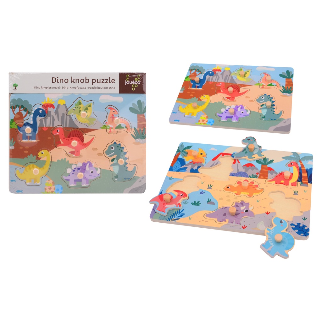 [8711866801565] Joueco Dino knopjespuzzel 2 ass