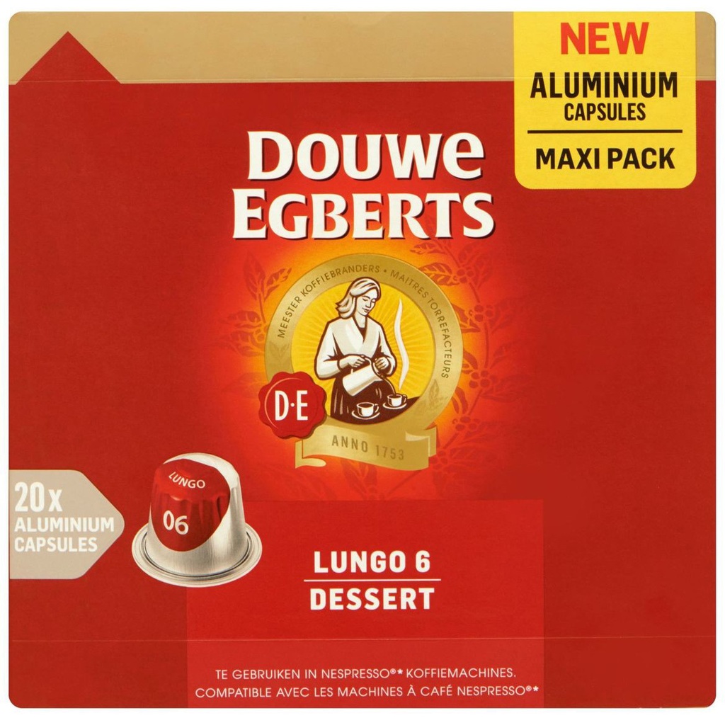 [86735] Koffiecups Douwe Egberts Lungo dessert 20 stuks