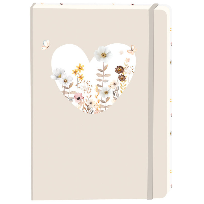 Notitieboek wit hart A5 lijn 92pag sc beige