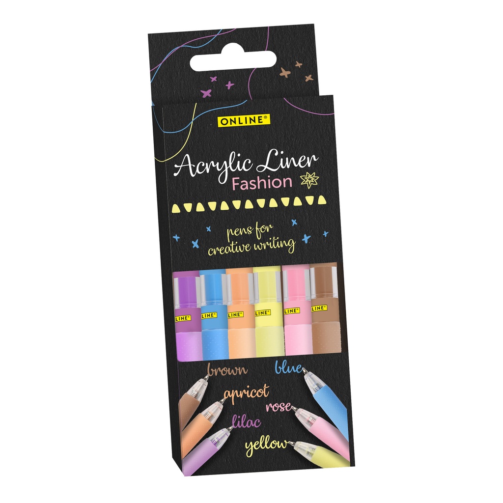 Acrylliner Online fashion assorti 6 stuks