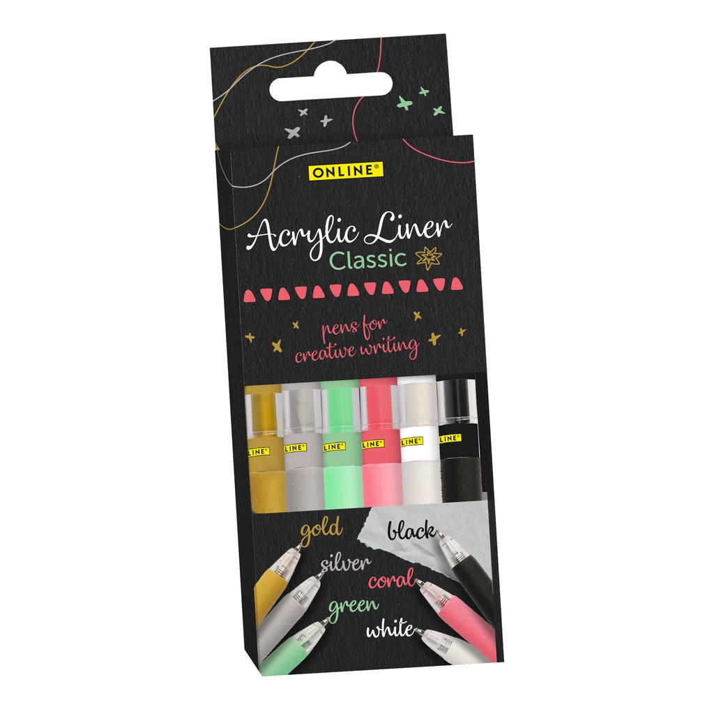 Acrylliner Online classic assorti 6 stuks