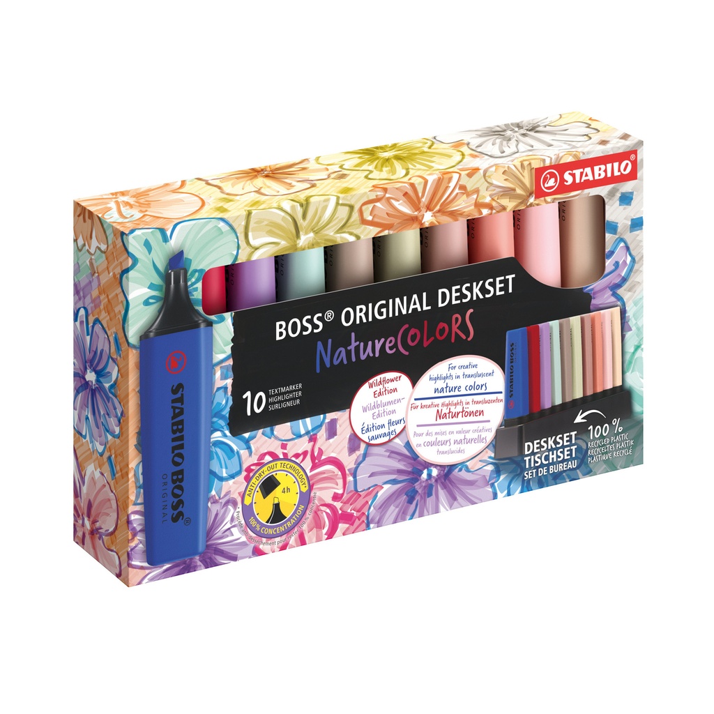 Markeerstift STABILO Boss Wildfl- Natu Co ass 10st