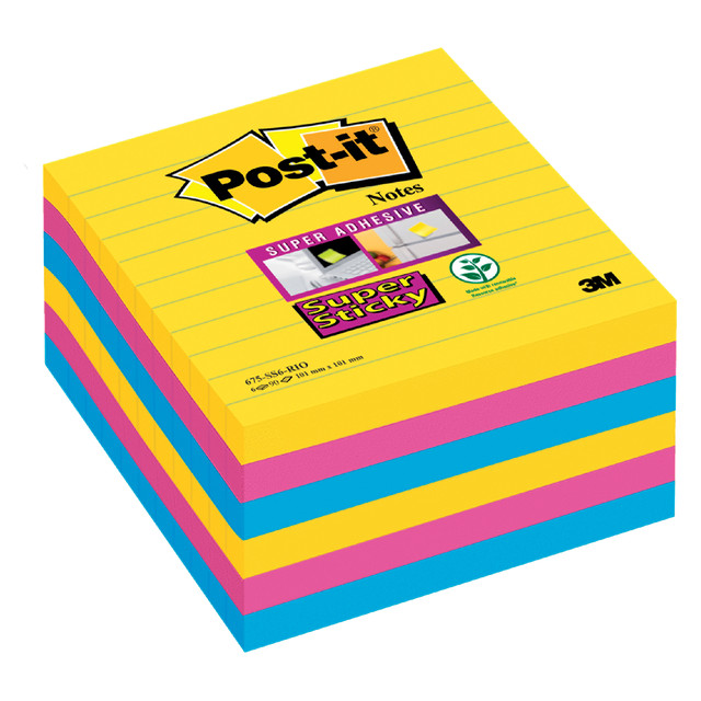 [70005271989] Memoblok Post-it 675 Super Sticky 101x101mm Rio