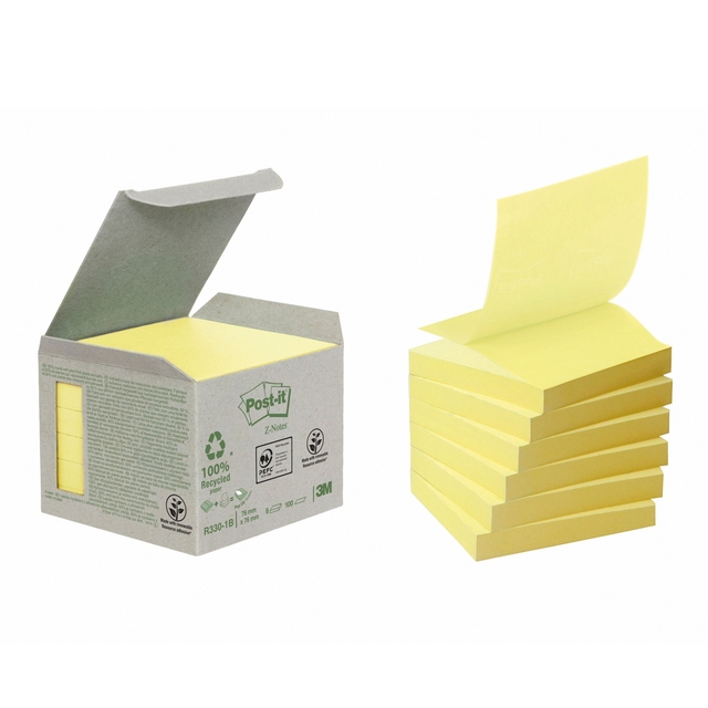 [R330-1B] Memoblok Post-it Z-Note R3301B recycled 76x76mm gl