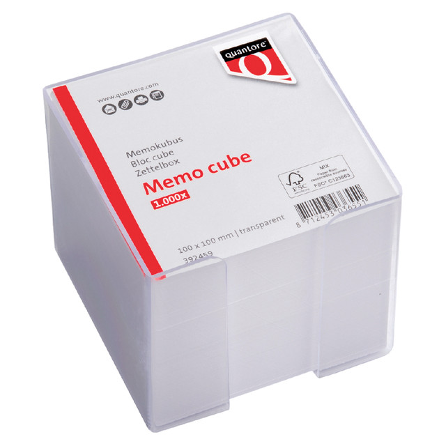 [392459] Memokubus Quantore 10x10x9cm 900v transparant