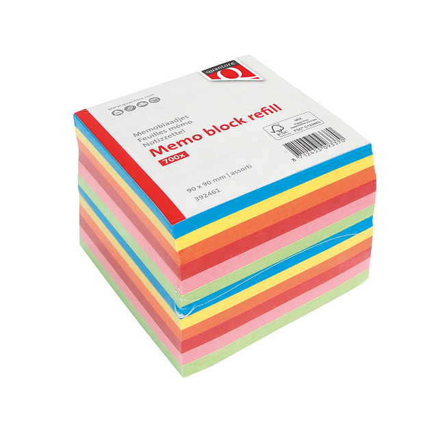 [392461Q] Memoblok Quantore 90x90mm 700v Losbladig assorti