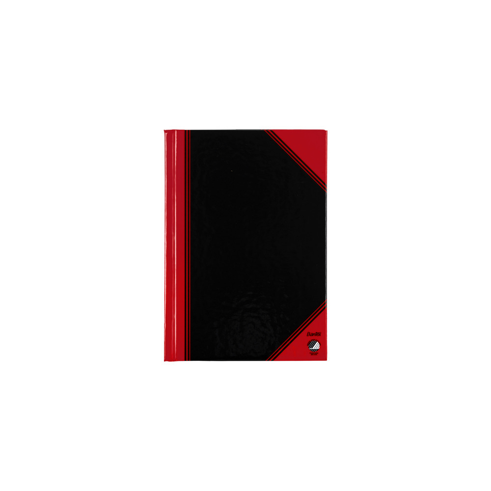 [100302825] Notitieboek Bantex zwart/rood A6 lijn 70gr 96vel
