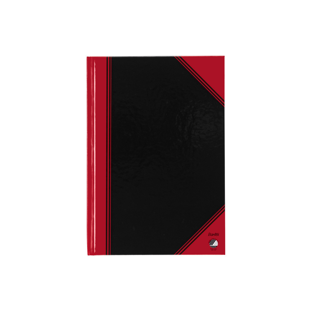 [100302813] Notitieboek Bantex zwart/rood A5 lijn 70gr 96vel